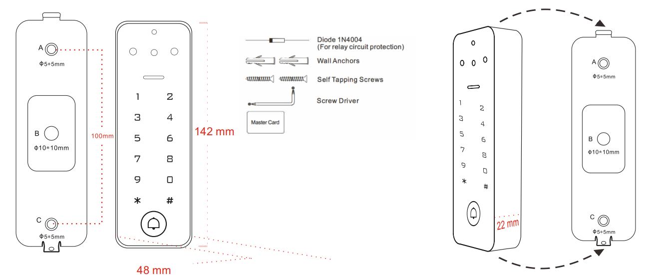 MONDO+Plus Wi-Fi Access Control Keypad With Card Reader