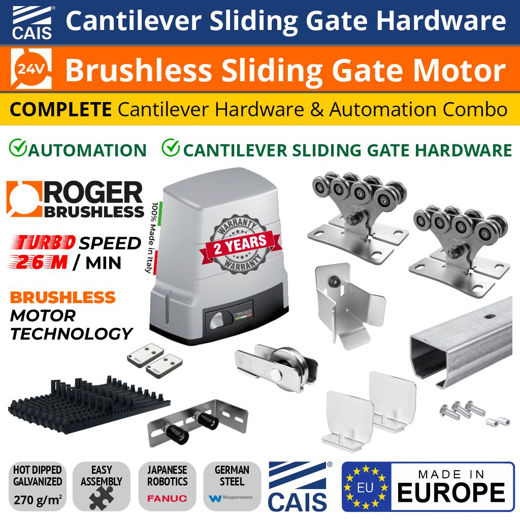 CAIS Cantilever Sliding Gate Hardware with Roger Technology Brushless Sliding Gate Opener