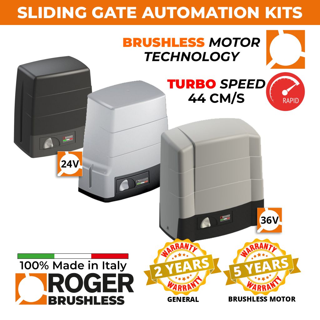 Brushless Gate Automation | Ultra High-Speed Brushless Sliding Gate Electric Motor, Rolling Gate Kit