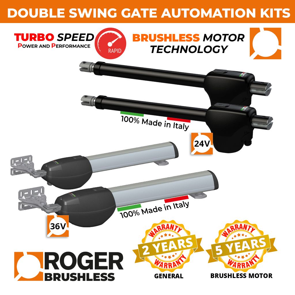 Brushless Gate Automation | Double Swing Opener Kits with BRUSHLESS Motor Technology