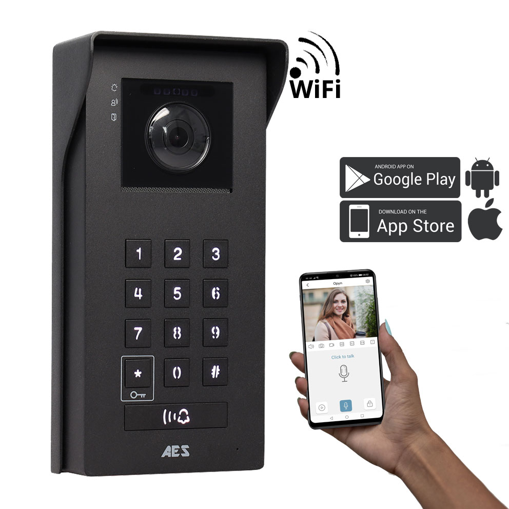 Eyevision® Wireless Doorbell Video Intercoms | TruWireless Intercom System with Built-in Halow WiFi Bridge | Keypad Video Door Station and Monitor Eyevision TruWireless Wi-Fi Smart Intercom Systems