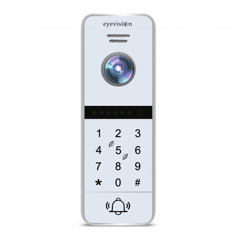 
Eyevision® Intelli Series Intercom WiFi Systems White Outdoor Station Keypad with 7" Monitor & Swipe Tags, Easy Wired Installation (Free Smartphone APP)
