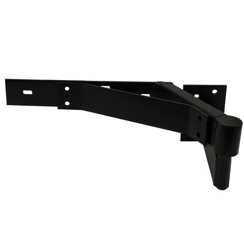 Right Side Heavy Duty with Support Bracing Satin Black Powder Coated Rising Gate Hinges