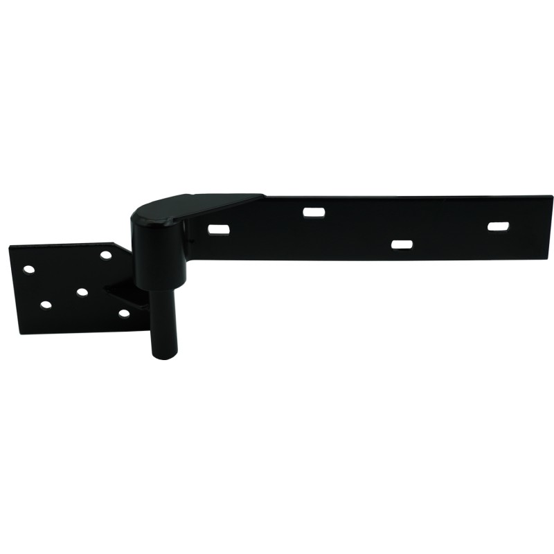 Left Side Heavy Duty with Support Bracing Satin Black Powder Coated Rising Gate Hinges