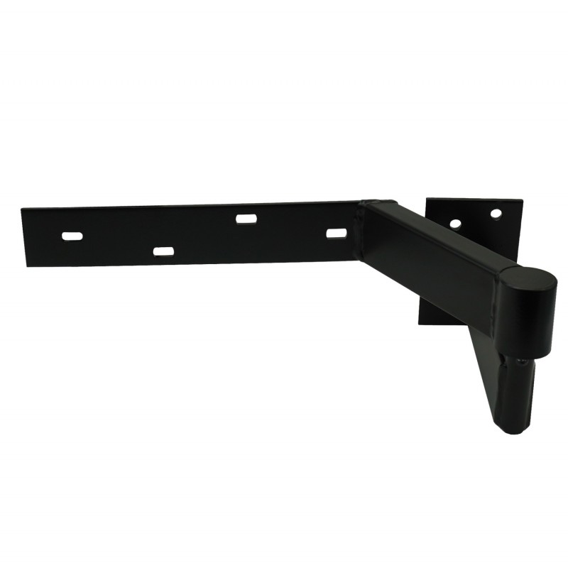 Rising Gate Hinges | Right Side Satin Black Powder Coated Rising Gate Hinges |  Lifting or Uphill Rising Hinges for Sloping Driveway Swing Gates