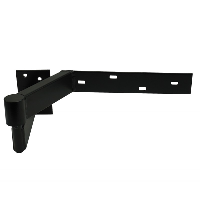 Rising Gate Hinges | Left Side Satin Black Powder Coated Rising Gate Hinges |  Lifting or Uphill Rising Hinges for Sloping Driveway Swing Gates