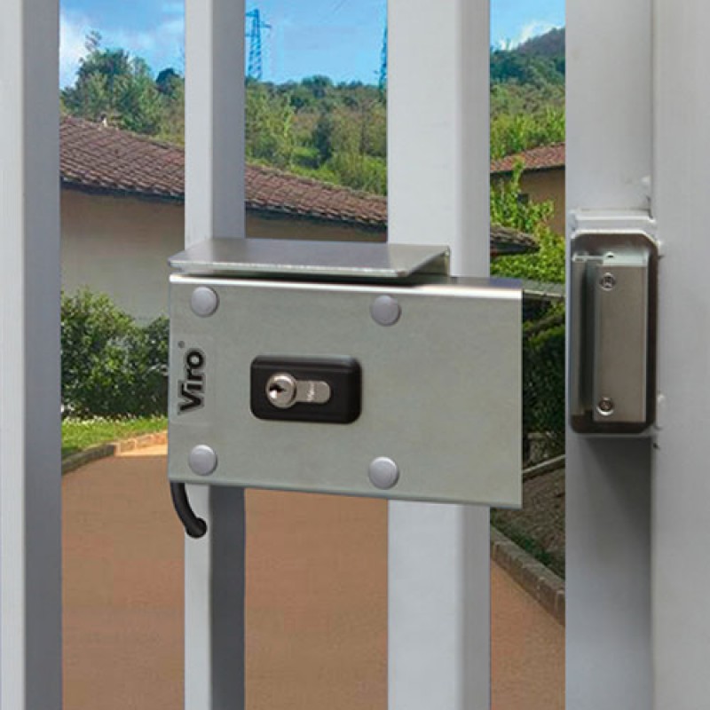 
12V DC Horizontal Automatic Electric Gate Lock (Italian Made Viro V06-WB) Specific for gates without rebate or with high mechanical clearance.

