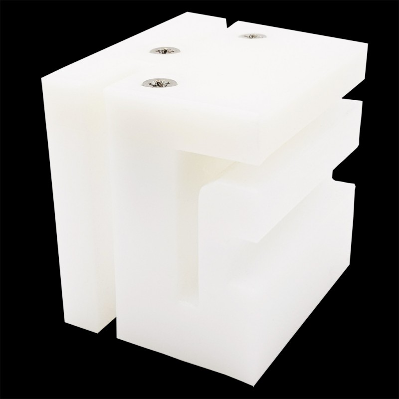 APC Superior White Nylon Guide Block, Two Piece Assembly For Sliding Gate With Angle or Z Profile