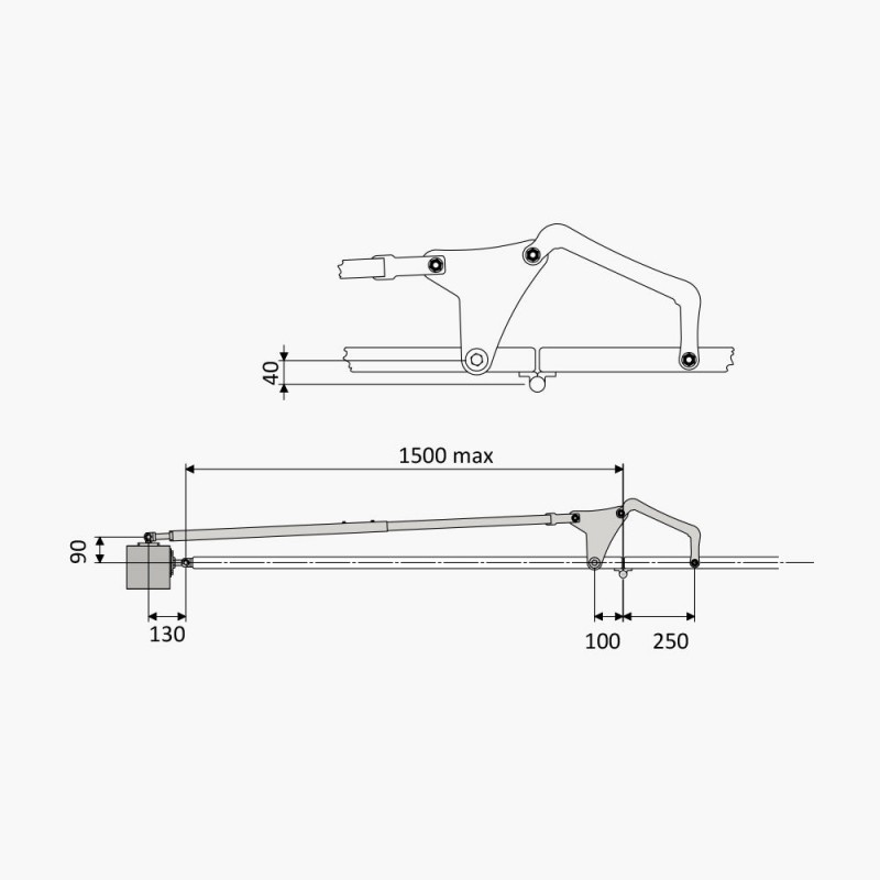 
Single Leaf Trackless Bi-folding Single Swing Gate Hardware Space-Saving Feature All-in-one Box (CAIS TWIN DRIVE 3.0) | Gates are not included.
