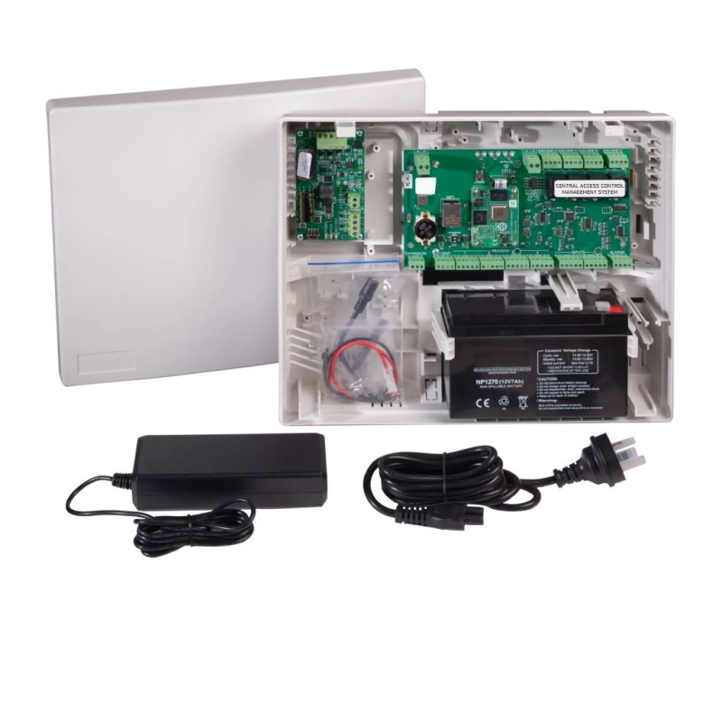 Central Access Control and Management System for 4 Doors / Gates, scalable up to 256 doors / gates (Access points) with up to 100000 users. Effortlessly Control / Manage Users from Central Computer system on site / remotely.