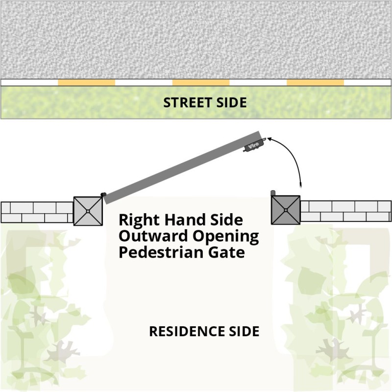 12V DC Electric Lock with Push Button for "Outward Opening Pedestrian Gate" -Italian Made Viro V97 Electric Lock- Right Hand Side For Outward Opening Swing Gates With Adjustable Backset From 50 to 80 mm.