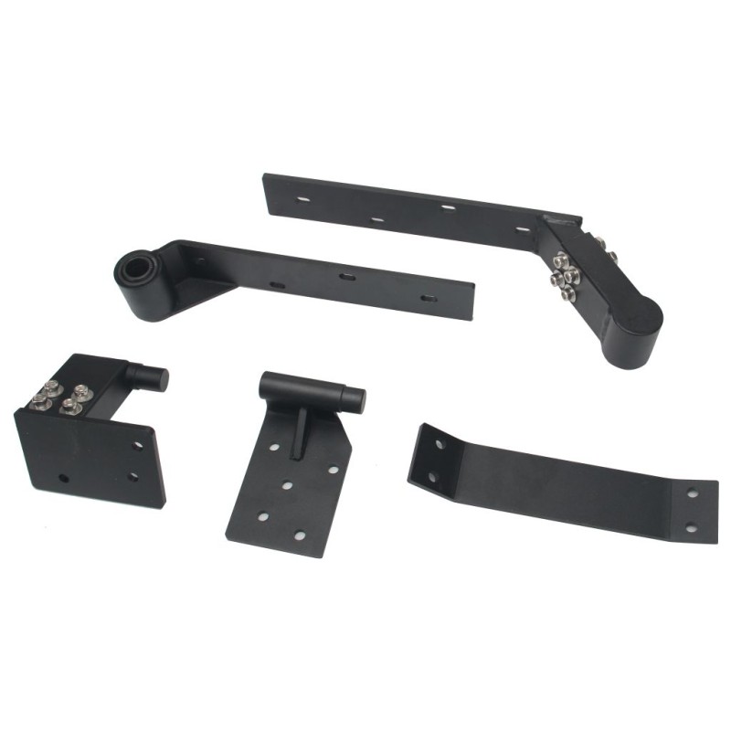 Adjustable Rising Gate Hinges on the Right Side Heavy Duty with Support Bracing. Satin Black Powder-Coated Heavy Duty Adjustable Rising Gate Hinges |  Lifting or Uphill Rising Hinges for Swing Driveway Gates