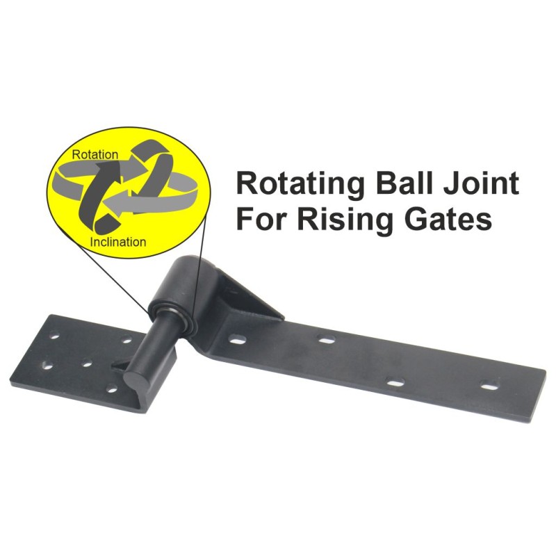 Adjustable Rising Gate Hinges on the Right Side Heavy Duty with Support Bracing. Satin Black Powder-Coated Heavy Duty Adjustable Rising Gate Hinges |  Lifting or Uphill Rising Hinges for Swing Driveway Gates