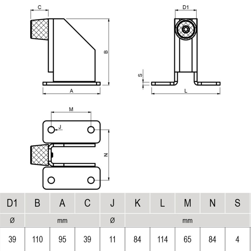 110mm High Bolt Down Gate Stop, End Stop, Fixed, For Sliding and Swing Gates  Made in EU by CAIS