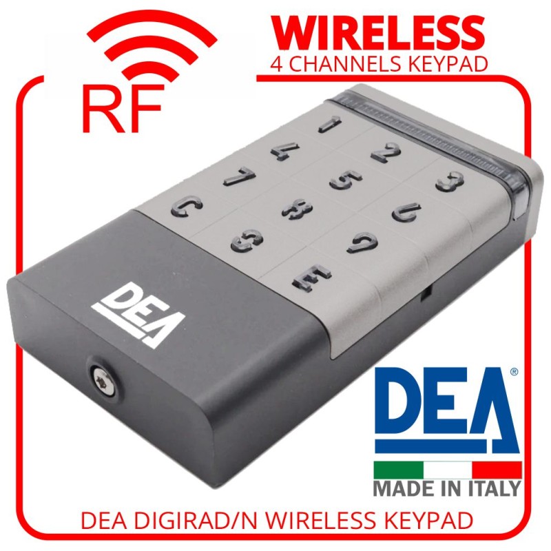 DEA 4-Channel Wireless Keypad | DEA Automatic Gate Openers Access Control With Personalised Numeric PIN Code, Capable up to 300 PIN Numbers (2-8 digits).