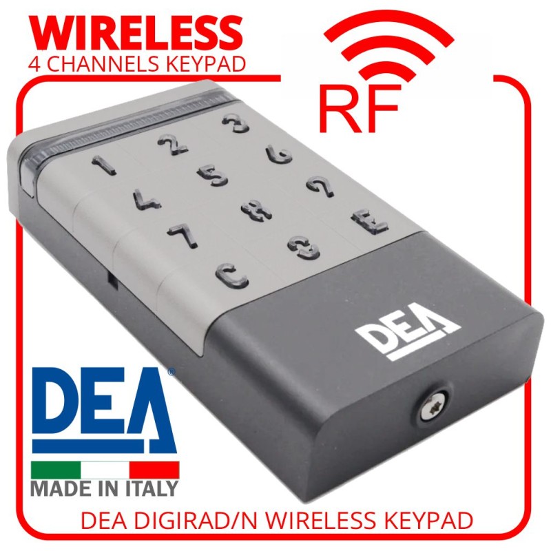 DEA 4-Channel Wireless Keypad | DEA Automatic Gate Openers Access Control With Personalised Numeric PIN Code, Capable up to 300 PIN Numbers (2-8 digits).