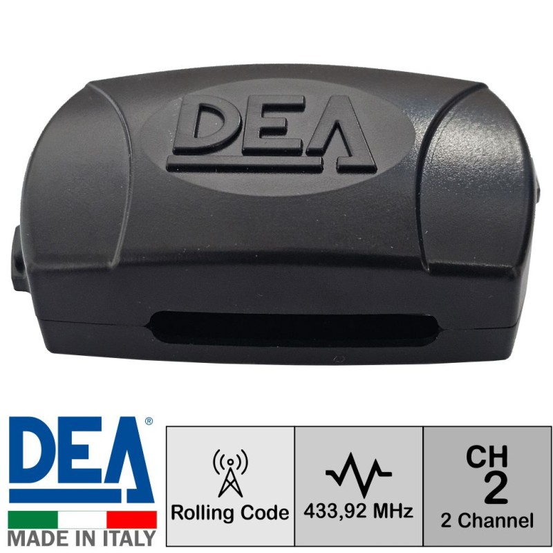 DEA 24v Two-Channel External Receiver.  It can be used on gates and garage doors. It lets you operate any automation via DEA remote and wireless accessories.