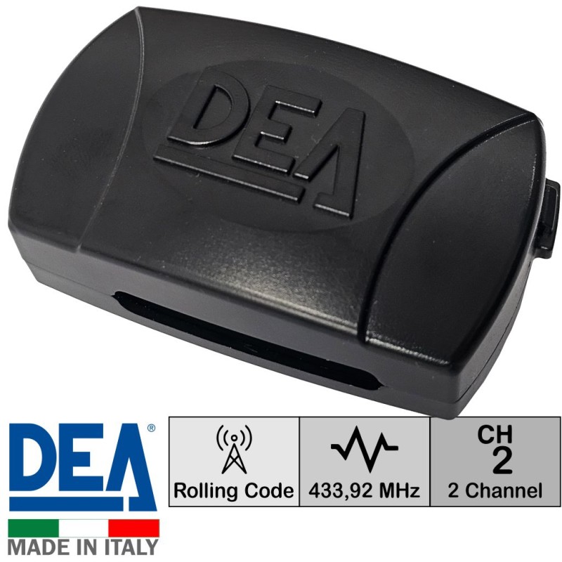 DEA 24v Two-Channel External Receiver.  It can be used on gates and garage doors. It lets you operate any automation via DEA remote and wireless accessories.