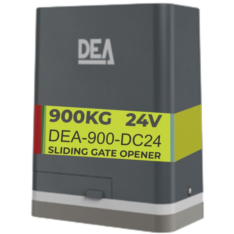 Extra Heavy Duty 900kg Sliding Gate Opener Kit | Italian Made by DEA. Automatic Gate Opener System with All-Metal Gear Strong Sliding Gate Automation Motor and Magnetic Limits. Suitable sliding gate on sloped driveways.