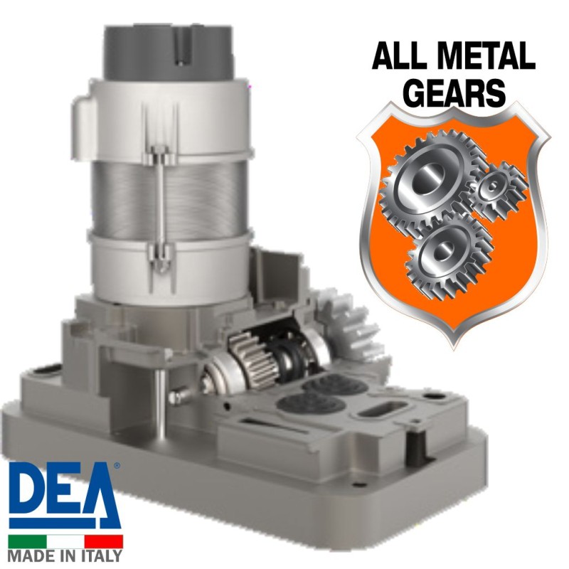 Heavy Duty 600kg Sliding Gate Opener Kit | Italian Made by DEA. Automatic Gate System with All-Metal Gear Strong Sliding Gate Automation Motor and Magnetic Limits