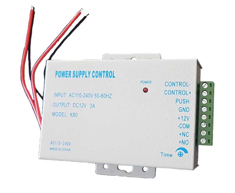 Small, handy size, 12V DC 3A Power supply suitable for Locks, Keypads and all access control systems requiring up to 3A power supply.