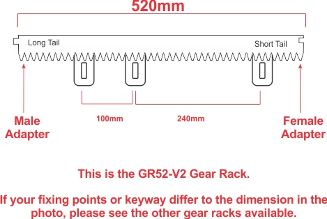 Nylon coated rack for sliding gates
