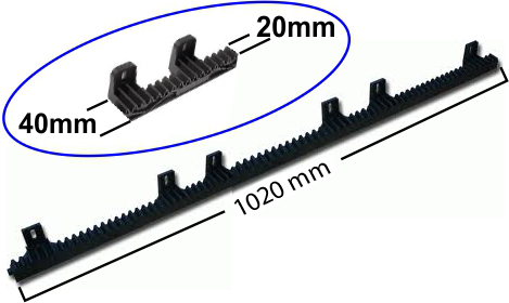 Nylon coated rack for sliding gates