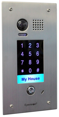 A-Bus Black 7inches Digital Video Intercom System with Recess Mount Weather Proof Keypad Door Station - with 170 Wide Fish Eye Camera