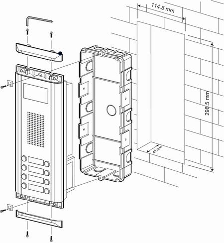 Add-on door station for the Eyevision 2 Wires apartment systems 