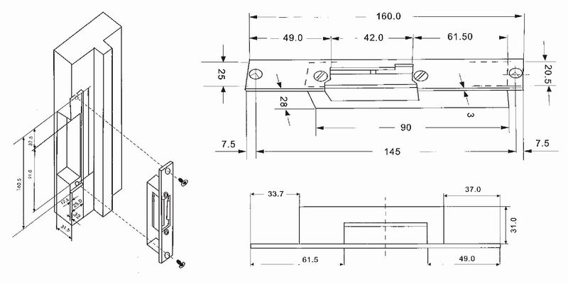 stainless electric striker 