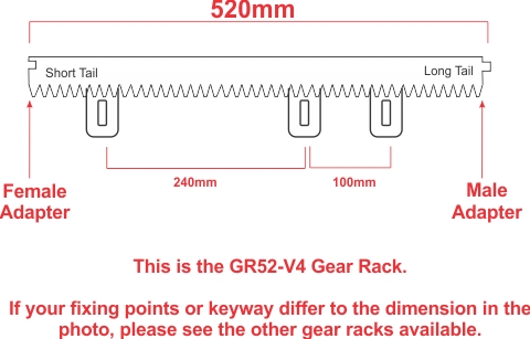 Nylon coated rack for sliding gates