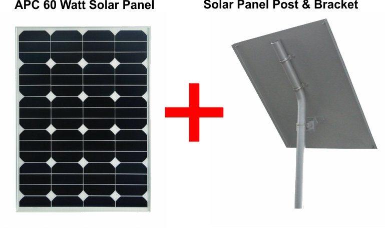 24v 60 Watts Solar Panel With Solar Panel Post & Bracket for 60 Watt Solar Panel