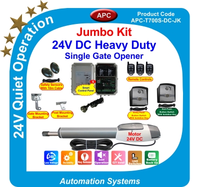 Complete Single Swing Gate and Single Swing Gate Opener Automation System and Colour Video Intercom System Package