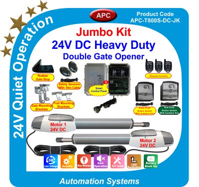 Complete Double Swing Gate and Double Swing Gate Opener Automation System and Colour Video Intercom System Package