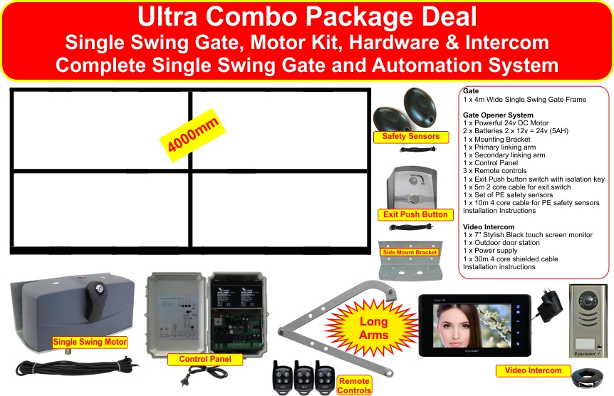 4m Wide Single Swing Gate Frame