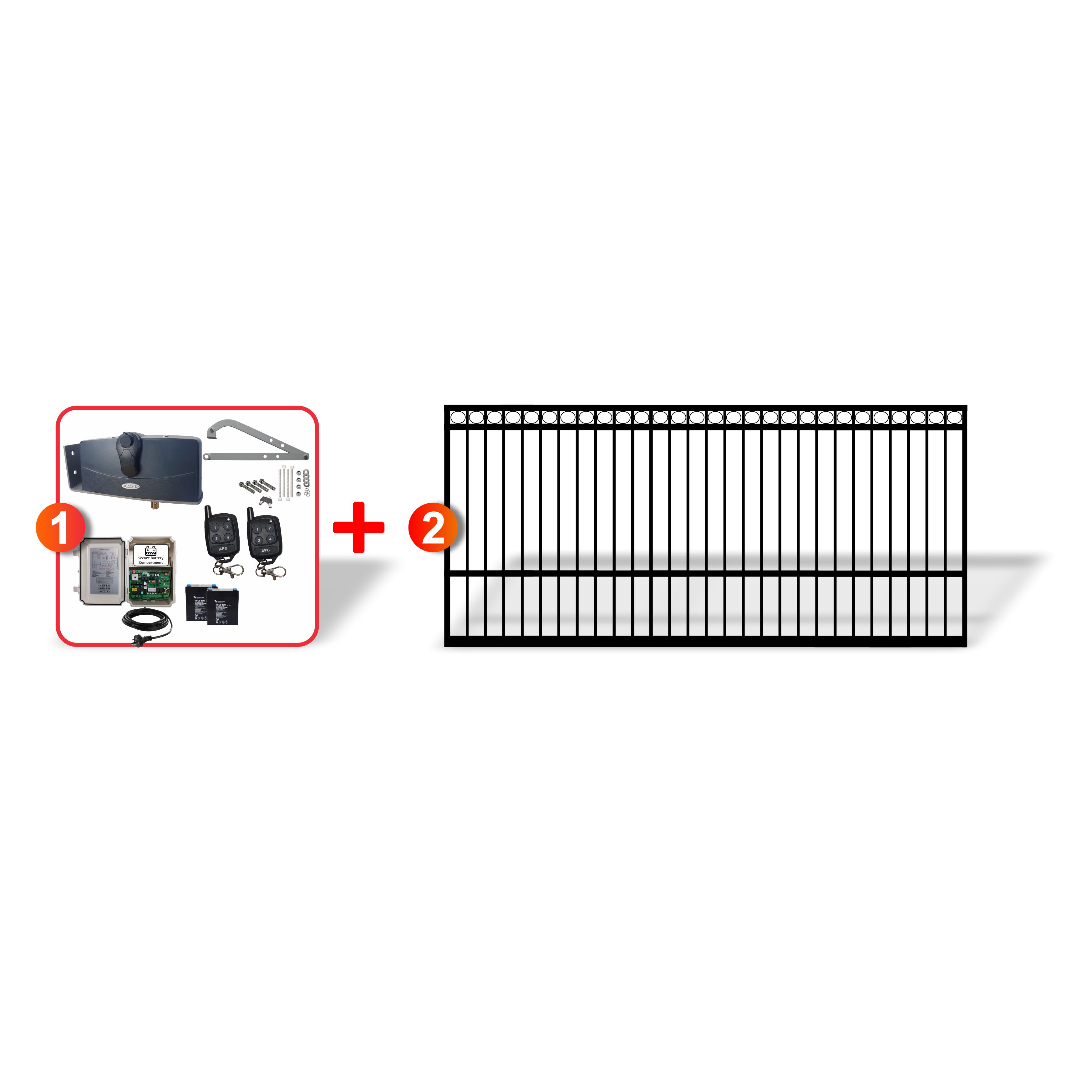 4.5m Ring Top Gate + Extra Heavy Duty Articulated Gate Automation Combo