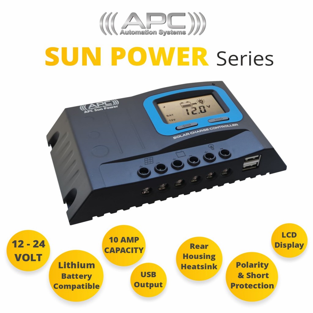 
APC Sun Power Series 12V/24V 10A PWM Solar Regulator