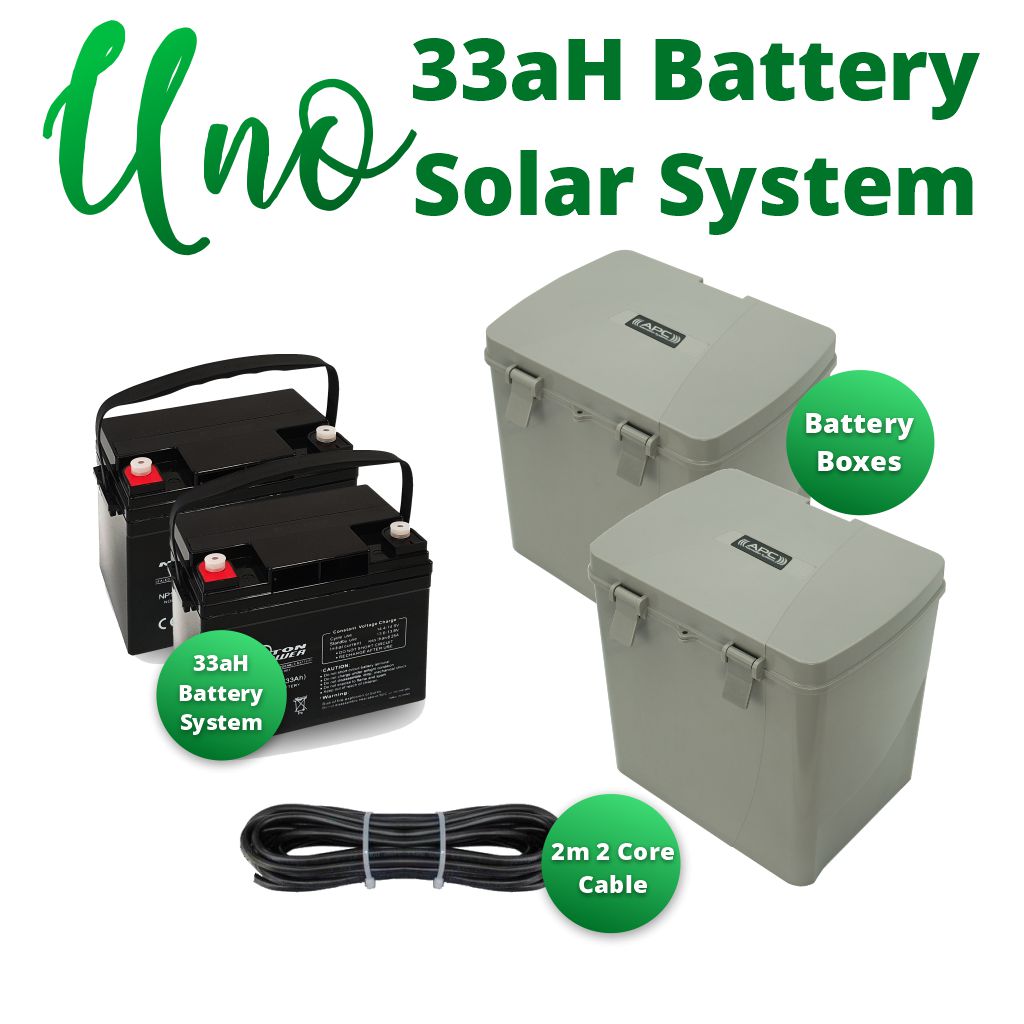 33aH Battery Solar System Kit with Uno 24V Battery Box and 2m Cable