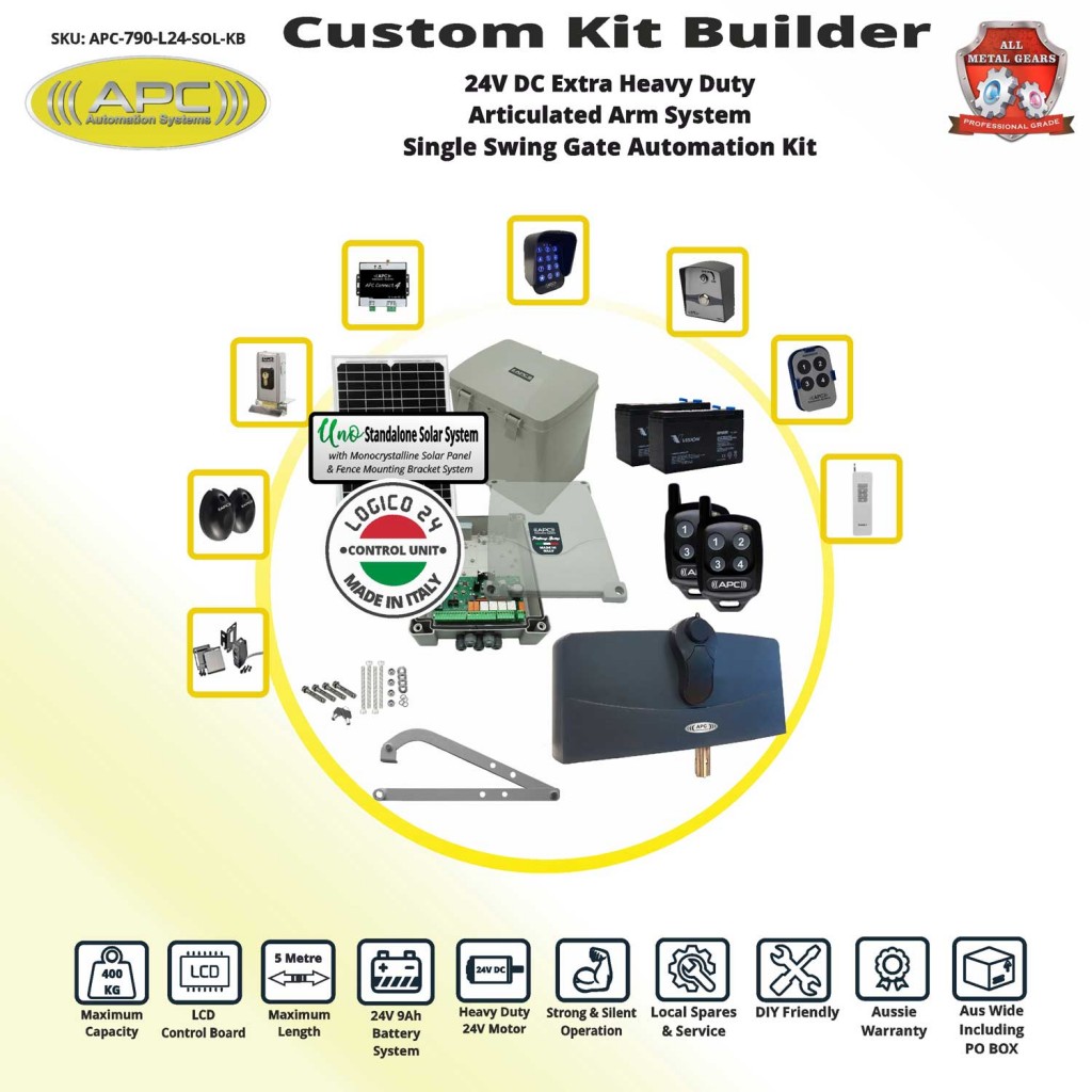 Solar Single Swing Gate Opener System