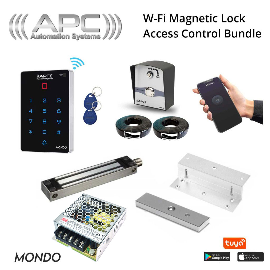 Wi-Fi Access Control Keypad Bundle Door OR Gate Magnetic Lock Kit with Smart Phone APP Control