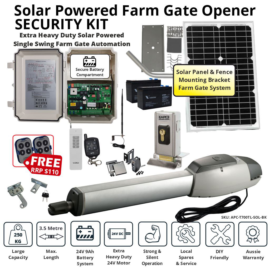 Electric Gate, Automatic Gate, Farm Gate, Solar Gate, Electronic Gate, Solar Electric Farm Gate Opener, Single Swing Solar Powered Farm Gate Opener, Single Swing Solar Powered Automatic Farm Gate, Farm Gate Opener, Remote Controls, Automatic Motorized Sys