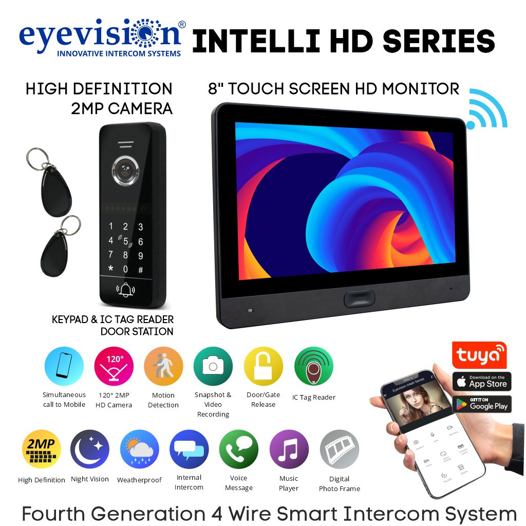 
Eyevision® Intelli HD Series Smart WiFi Intercom System | Fourth Generation 4 Wire Intercom Systems