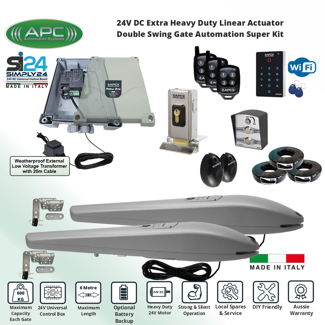 Double Swing Gate Opener, Automatic Motorized Remote Controls Gate, Gate Automation System DIY Kit