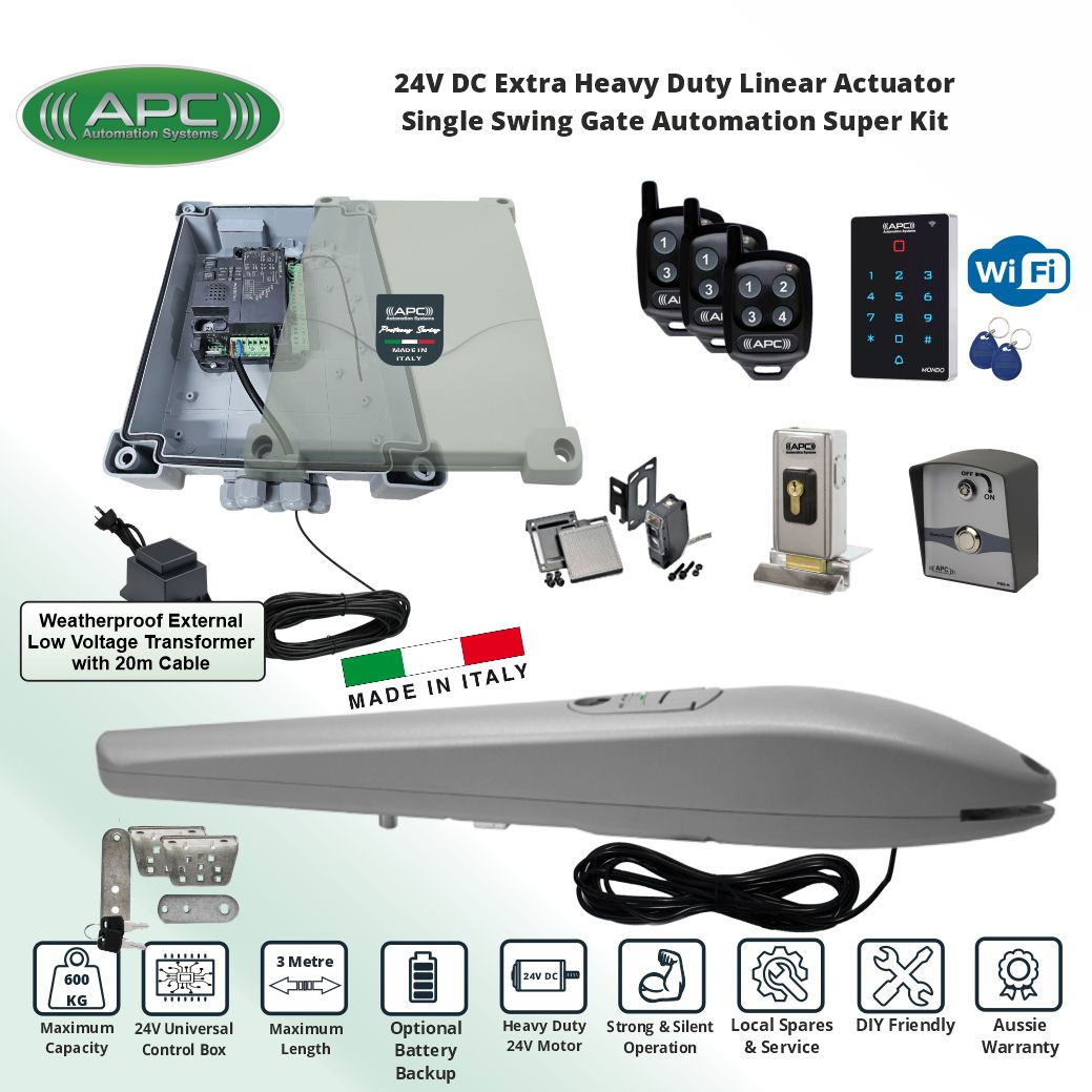 Secure Access Electric Gate Opener Kit with Electric Gate Lock. APC Gate Automation System