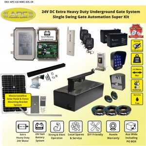 Discreet Underground System with Stainless Steel Top Plate, Wider Opening Angle,  All Metal Gears and Suits Most Gate to Ground Clearance Heights, Single Swing Solar Gate Opener