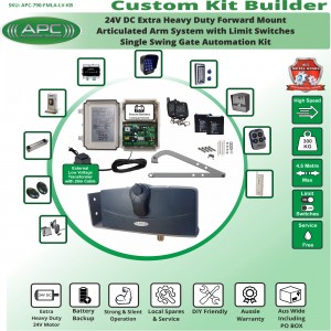 Build Your Own Kit with APC-790 Forward/Side Mount Extra Heavy Duty Articulated System With Adjustable Limit Switches, Single Swing Gate Opener