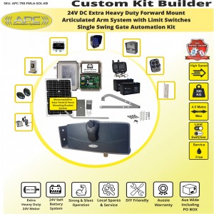 Build Your Own Kit with APC-790 Forward/Side Mount Extra Heavy Duty Articulated System With Adjustable Limit Switches, Solar Gate Opener