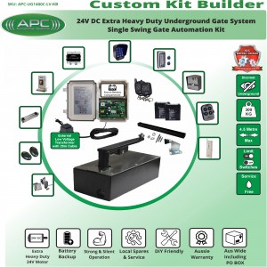 Build Your Own Kit with APC-UG1400C  Extra Heavy Duty UNDERGROUND System With Adjustable Limit Switches, Single Swing Gate Opener