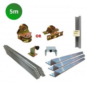 5m Complete Cladded Sliding Gate Hardware Kit with Z Channel