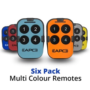 Six Pack Multi-Colour Sun Visor Remotes (No Orange and Red Colour)